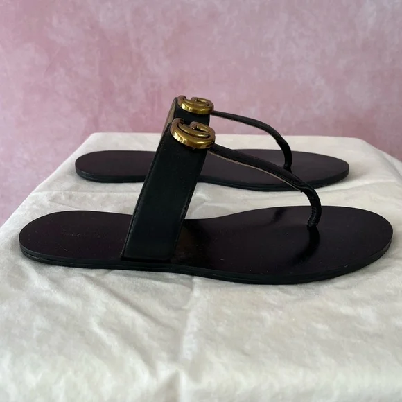 Gucci GG Marmont leather thong sandals size 40 US size 10 - Picture 3 of 12